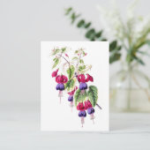 Fuchsia Flowers Vintage Botanical Postcard Briefkaart (Staand voorkant)