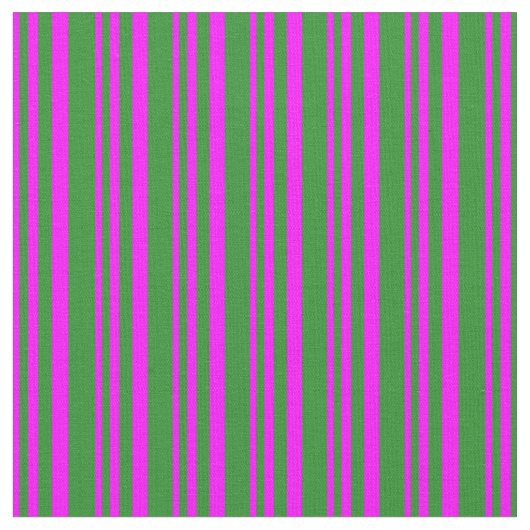 Fuchsia & Forest Green Striped/Lined Pattern Stof (Close Up)