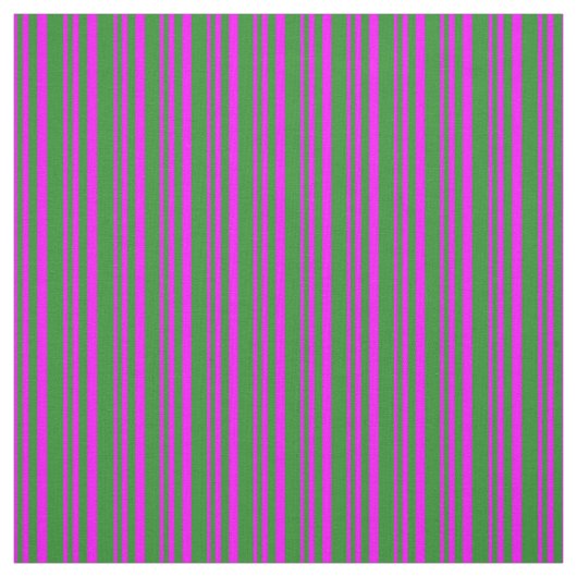 Fuchsia & Forest Green Striped/Lined Pattern Stof (Swatch)