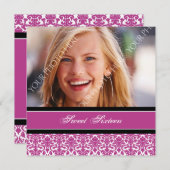 Fuchsia Foto 16e verjaardag Kaart (Voorkant / Achterkant)