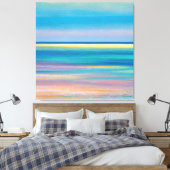 "Fuchsia Fusion" Abstract zeegezicht Canvas Afdruk (Insitu (Slaapkamer))