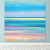 "Fuchsia Fusion" Abstract zeegezicht Canvas Afdruk (Insitu (Houten vloer))
