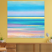 "Fuchsia Fusion" Abstract zeegezicht Canvas Afdruk (Insitu (Woonkamer))