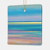 "Fuchsia Fusion" Abstract Zeelandschap Keramisch Ornament (Links)