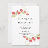 Fuchsia Garden Rozen - bruiloft uitnodiging (Voorkant)