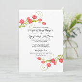 Fuchsia Garden Rozen - bruiloft uitnodiging (Staand voorkant)