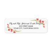 Fuchsia Garden Rozen - Retouradreslabels Etiket (Voorkant)