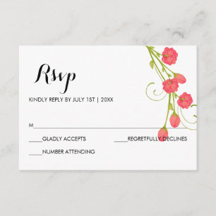 Fuchsia Garden Rozen - RSVP-kaart RSVP Kaartje