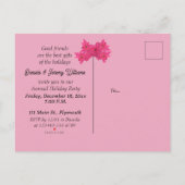 Fuchsia gekleurde poinsettias, aangepaste kerst uitnodiging briefkaart (Achterkant)