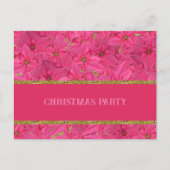 Fuchsia gekleurde poinsettias, aangepaste kerst uitnodiging briefkaart (Voorkant)