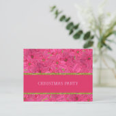 Fuchsia gekleurde poinsettias, aangepaste kerst uitnodiging briefkaart (Staand voorkant)