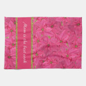 Fuchsia gekleurde poinsettias, bloemenpatroon op m theedoek (Horizontaal)