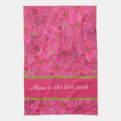 Fuchsia gekleurde poinsettias, bloemenpatroon op m theedoek (Verticaal)