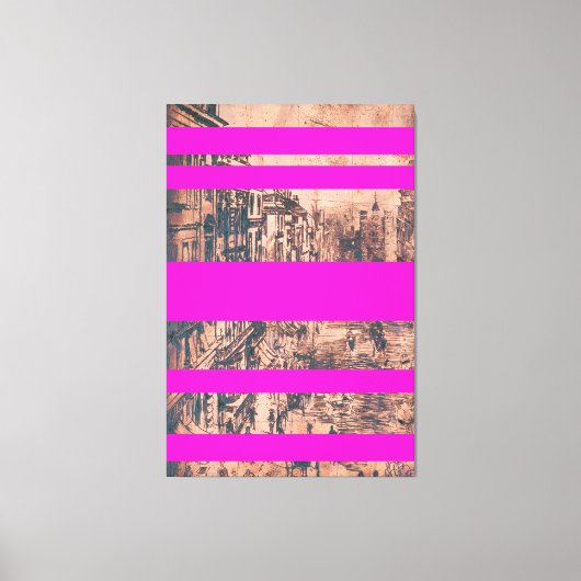 Fuchsia gemoderniseerde versie van St. James's Str Canvas Afdruk (Voorkant)