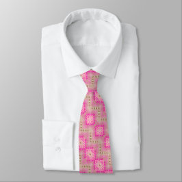 Fuchsia geometrisch – Roze patroon Stropdas