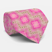 Fuchsia geometrisch – Roze patroon Stropdas (Opgerold)