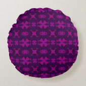 Fuchsia Geotech: A Vibrant Abstract Geometric Text Rond Kussen (Voorkant)