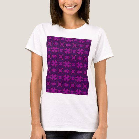 Fuchsia Geotech: A Vibrant Abstract Geometric Text T-shirt (Voorkant)