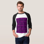 Fuchsia Geotech: A Vibrant Abstract Geometric Text T-shirt (Voorkant volledig)