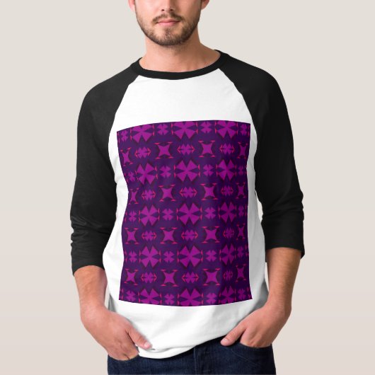 Fuchsia Geotech: A Vibrant Abstract Geometric Text T-shirt (Voorkant)