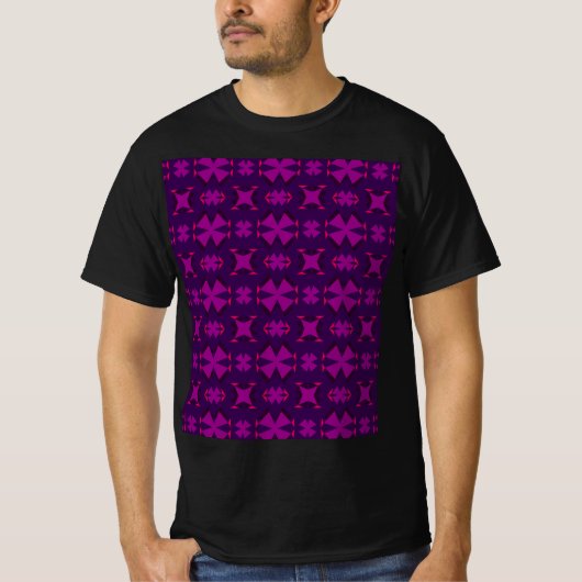 Fuchsia Geotech: A Vibrant Abstract Geometric Text T-shirt (Voorkant)