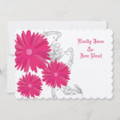 Fuchsia Gerber Daisy Wedding Invitation Kaart (Achterkant)