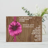 Fuchsia Gerber Daisy Wedding Invite Kaart (Staand voorkant)