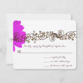 Fuchsia Gerber Daisy Wedding RSVP (Achterkant)