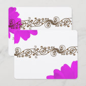 Fuchsia Gerber Daisy Wedding RSVP Kaartje (Voorkant / Achterkant)