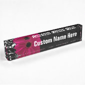 Fuchsia Gerbera Daisy Black/White Swirl Naambordje