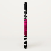 Fuchsia Gerbera Daisy met zwarte en witte wervelko Case-Mate iPhone Case (Achterkant / rechts)