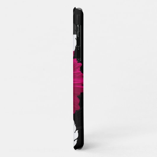 Fuchsia Gerbera Daisy met zwarte en witte wervelko Case-Mate iPhone Case (Achterkant/links)