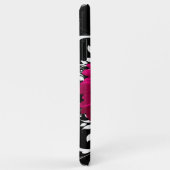 Fuchsia Gerbera Daisy met zwarte en witte wervelko Case-Mate iPhone Case (Achterkant/rechts)