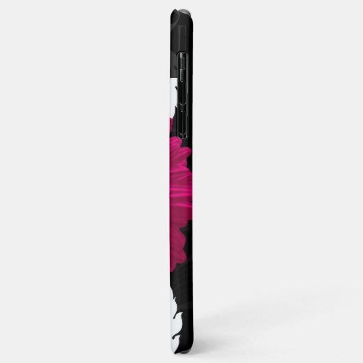 Fuchsia Gerbera Daisy met zwarte en witte wervelko Case-Mate iPhone Case (Achterkant/links)