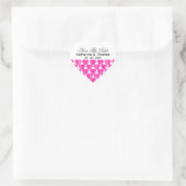 fuchsia gestreepte harten sparen de datum Stickers (Tas)