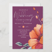 Fuchsia Ginger Autumn Fall Wedding nodigt Envl uit (Voorkant)