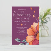 Fuchsia Ginger Autumn Fall Wedding nodigt Envl uit (Staand voorkant)