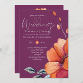 Fuchsia Ginger Autumn Fall Wedding nodigt Envl uit (Voorkant / Achterkant)