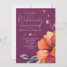 Fuchsia Ginger Autumn Fall Wedding nodigt Envl uit