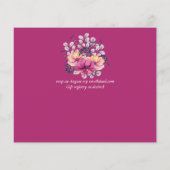 Fuchsia Ginger Floral Baby shower nodigt budgettai (Achterkant)