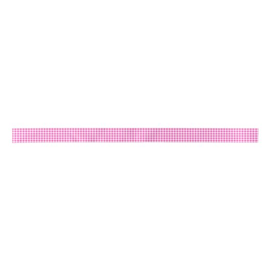 Fuchsia Gingham Satin Ribbon Satijnen Lint (Voorkant)