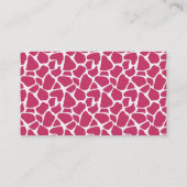 Fuchsia Giraffe patroon monogram Visitekaartje (Achterkant)