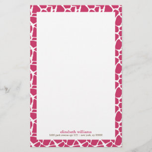 Fuchsia Giraffe Pattern Briefpapier
