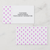 Fuchsia Glitter Hearts Pattern Visitekaartje (Voorkant / Achterkant)