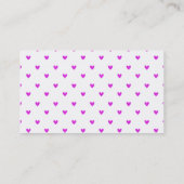 Fuchsia Glitter Hearts Pattern Visitekaartje (Achterkant)