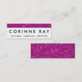 Fuchsia Glitter look Hot Pink Sparkle Print Mini Visitekaartje (Voorkant / Achterkant)