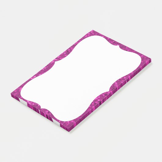 Fuchsia Glitter look Hot Pink Sparkle Print Post-it® Notes (Schuin)