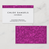 Fuchsia Glitter look Hot Pink Sparkle Print Visitekaartje (Voorkant / Achterkant)