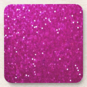 Fuchsia Glitter Look Plastic Onderzetter (Voorkant)