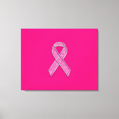 Fuchsia Glitter Style Pink Ribbon Awareness Canvas Afdruk (Voorkant)